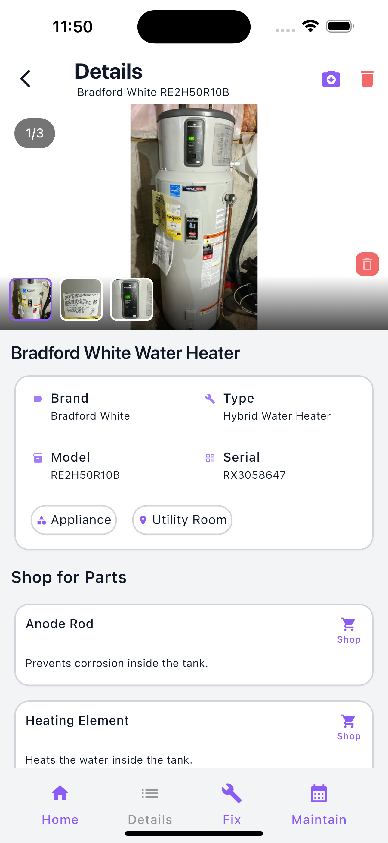HomeGear interface screenshot